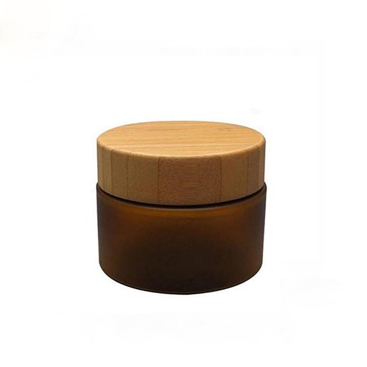 150ml Empty Amber Pet Plastic Bamboo Texture Cream Jars Ssh-4047