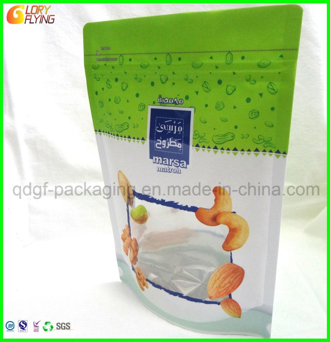 Plastic Zipper Bag for Packing Candy with Clear Window/Food Packaging Bag