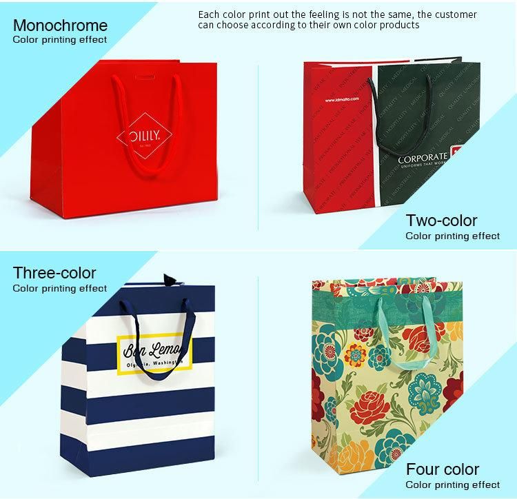 Custom Red Color Design Vivid Portabe Paper Bags