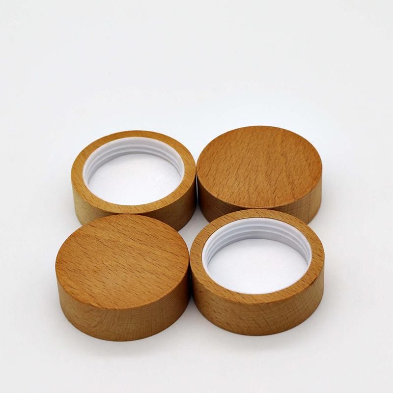 Wooden Cover with Plastic Inner Cover Face Cream Cosmetic Bottle Cap Natural Wooden Lid