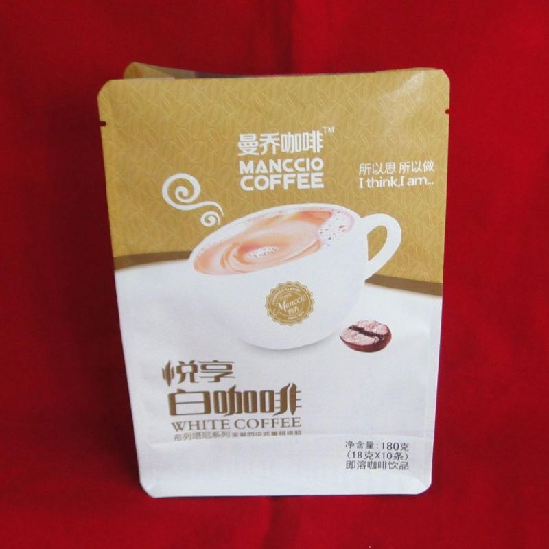 8 Side Sealed Coffee Powder Plastic Zipper Packaging Bag Gusset Coffee Bag