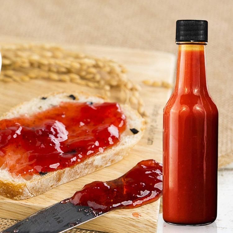 150ml 250ml Empty Clear Round Glass Hot Sauce Bottle Chili Sauce Glass Bottle