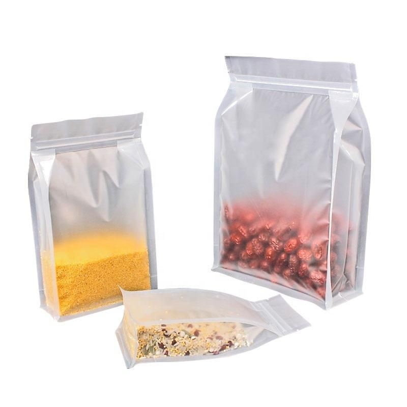 Transparent Zip Lock Stand up Pouch Clear Water Proof Plastic Packaging Bag for Beans Rice Snack Food