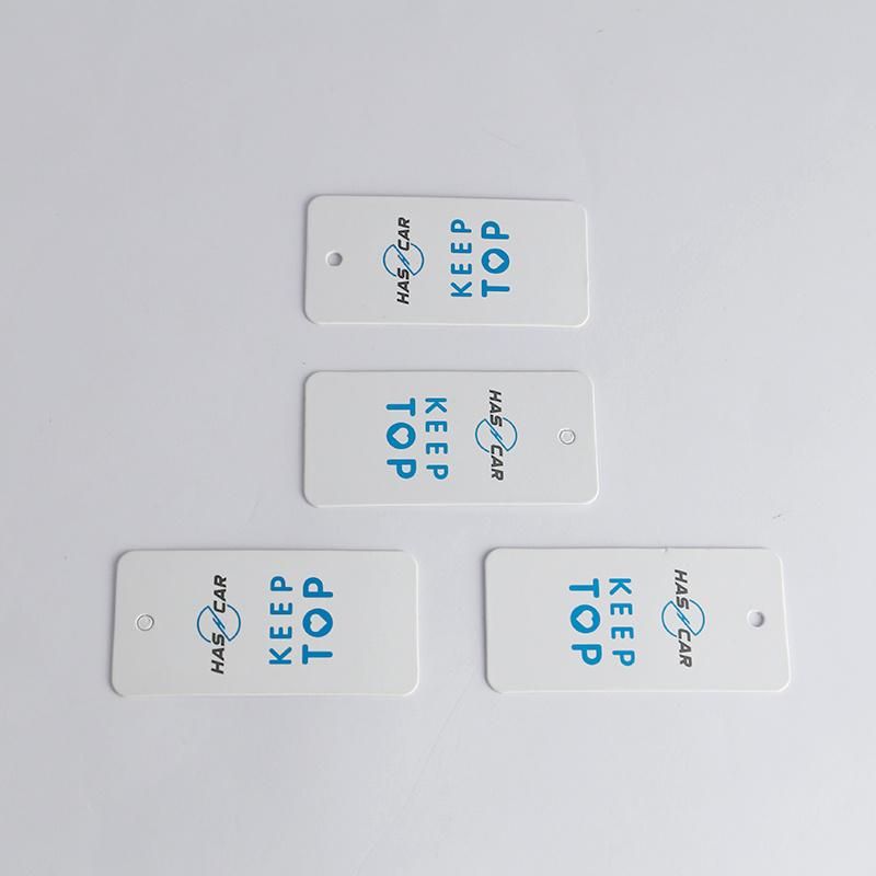 Small MOQ Thick Paper Blue Logo Hang Tag