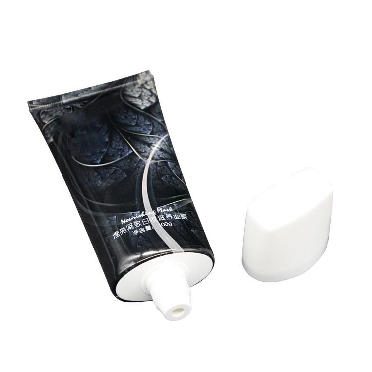 Black Squeeze Oval Cosmetic Packaging Tubes