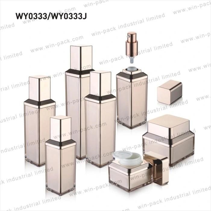 High Quality Square Lotion Acrylic Bottle Cosmetic Packing 30ml 50ml 100ml