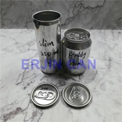 Wholesale 250ml 330ml 355ml 473ml 500ml Standard Slim Slick Aluminum Beverage Container Can with Differen Skus Logo Printed