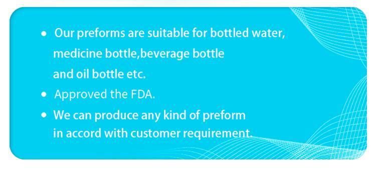 BPA Free Clear Transparent Plastic Bottle Preforms Pet Preform