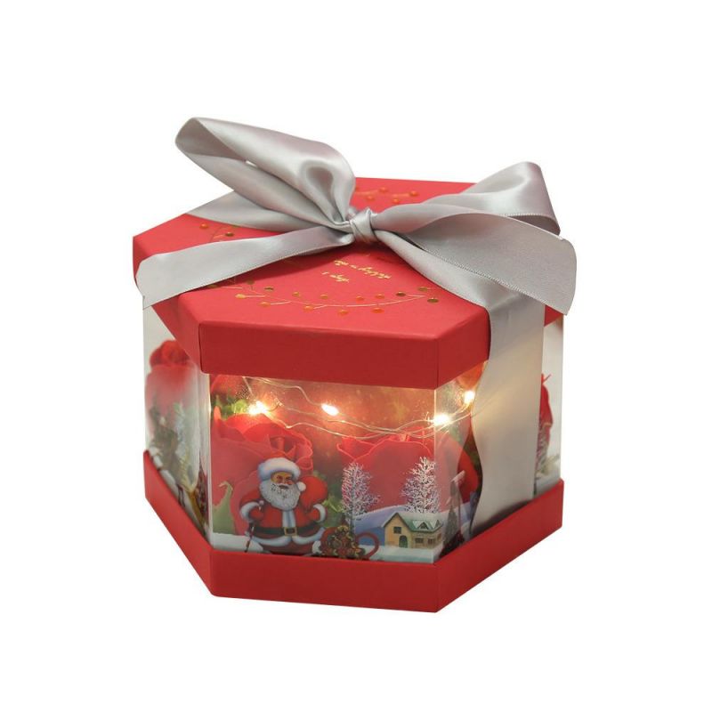 Factory Christmas Apple Carton Shape Transparent Gift Box Christmas Boxes Food Packaging Gift Box