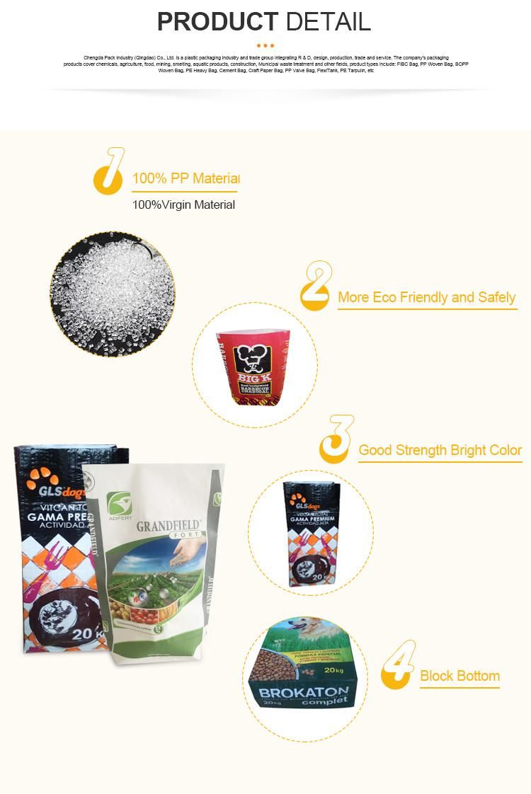 Hot Sale 25kg 50kg Laminated Woven PP Bag Feed Bag Fertilizer PP Bags Animal Food Bag
