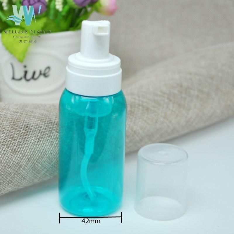 100ml Plastic Pet Blue Foam Bottle with PP Pump