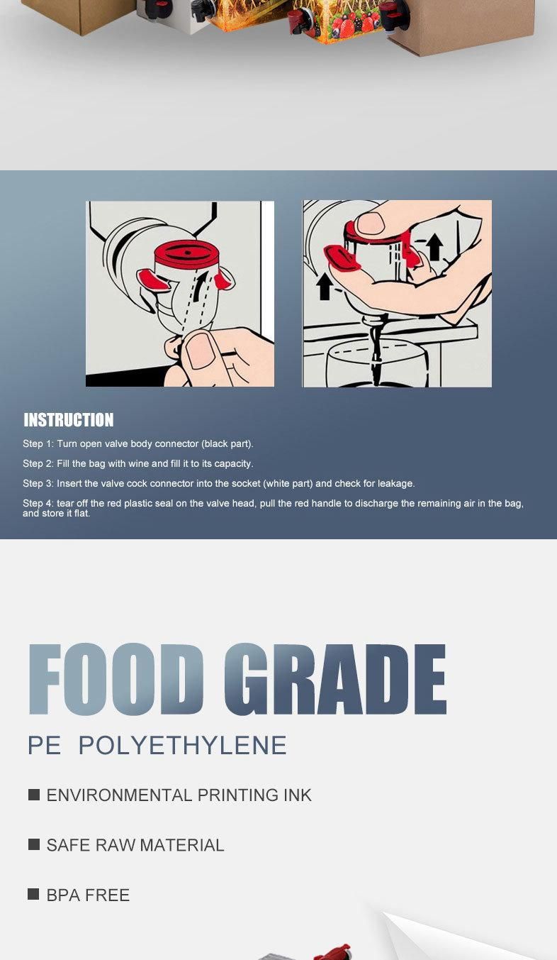 Disposable Fruit Juice Aluminium Bag in Box with Butterfly Valve