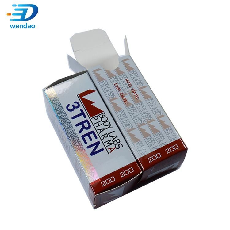 Custom Printing 10ml Steroids Packaging Paper Boxes Vial Glass Box