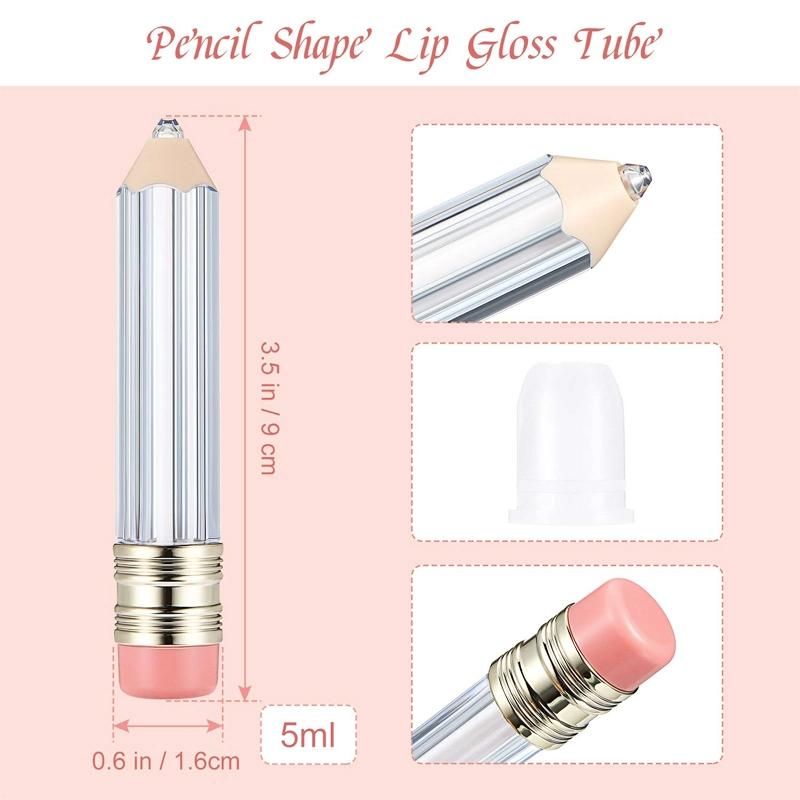 Sale 5ml Mini Pencil Shaped Empty Lip Gloss Container Lip Gloss Tube with Wand Brush