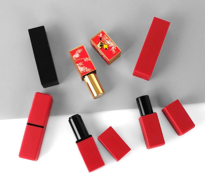 High-Grade Luxury Lipstick Glitter Tubes Empty Customized Plastic Empty Lipstick Tube Square Container Packaging