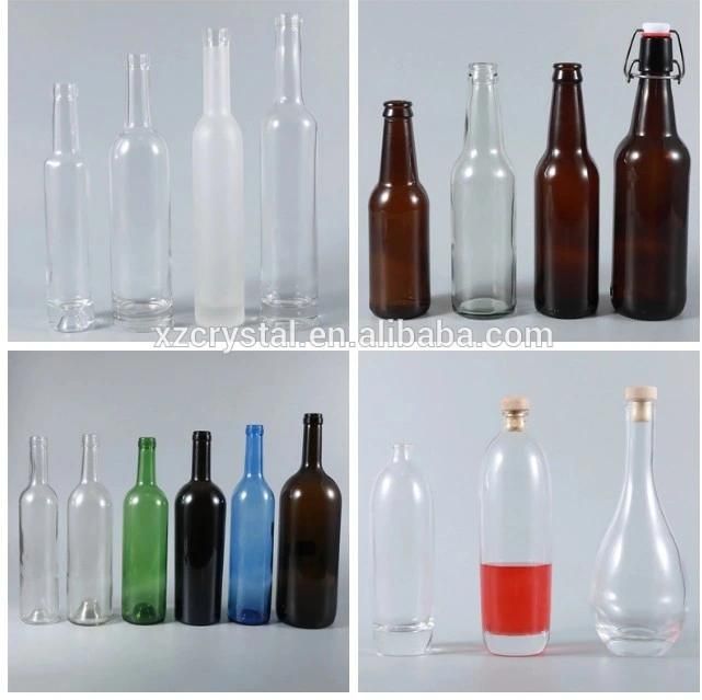 500ml 16oz Round Transparent Milk Packaging Glass Bottle with Metal Caps