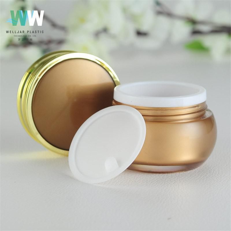 10ml Acrylic Milk Mask Cream Jar with Gold Carved Craft