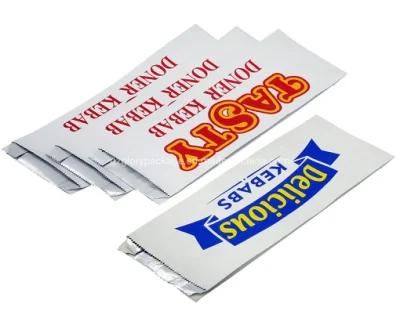 Kebab Bag Foil Lined Printed Front and Back Packaging Kraft Bag