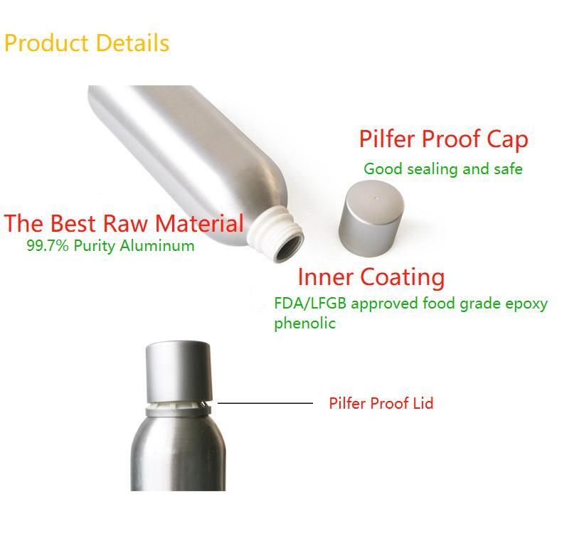 High-End Food Grade Aluminum Bottle for Liquor Packaging