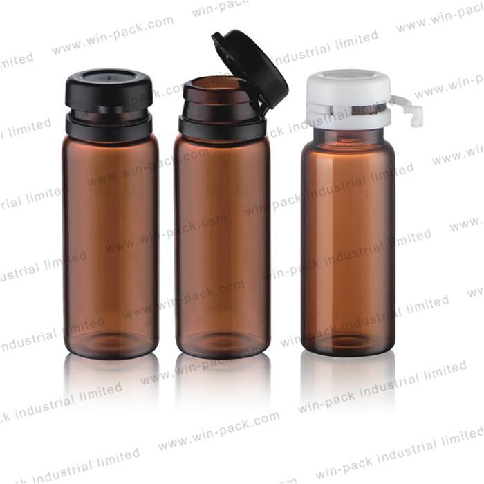 High Quality 5ml Round Amber Glass Cosmetic Essential Oil Bottle with Plastic Tear off Cap