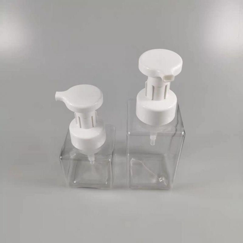 Customized 250ml 450ml Square PETG Pet Plastic Liquid Foam Soap Dispenser Bottle in Bathroom with Pump