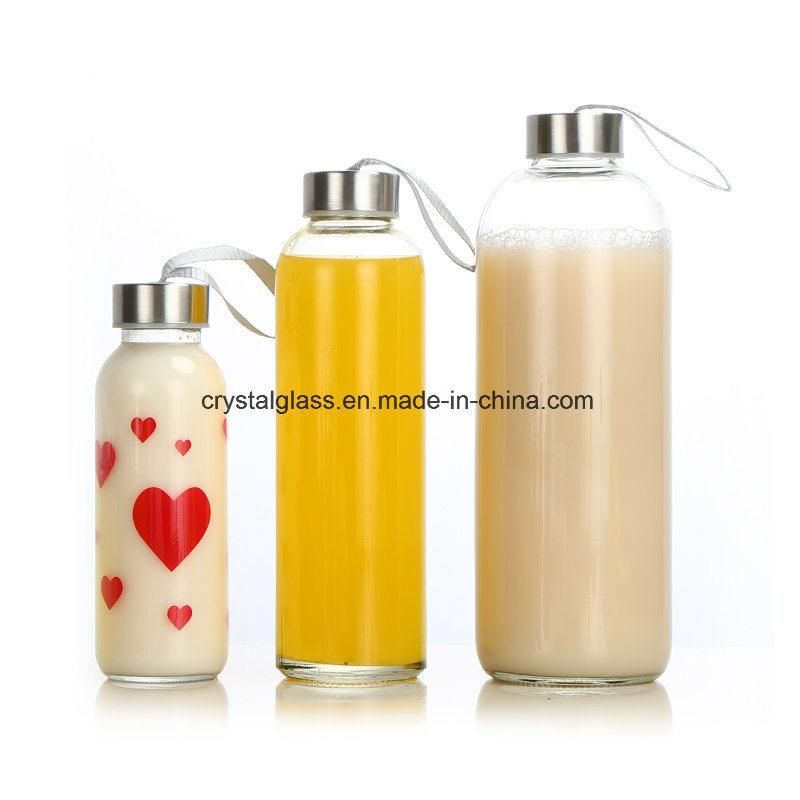 Eco-Friendly Glass Mineral Water Bottle with Steel Cap