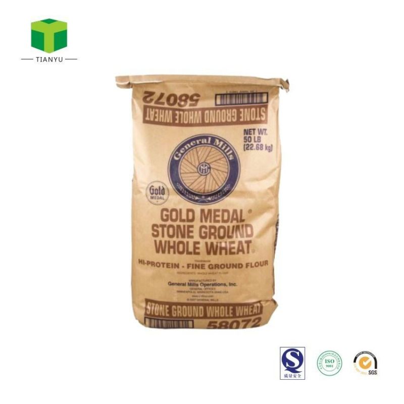 3kg 5kg 20kg 25kg Wheat Sack Packaging Flour Paper Bag