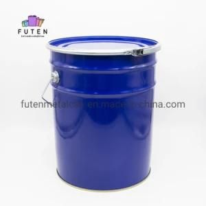 Hot Sale 20L Blue Metal Oil Tin Bucket with Lock Cover