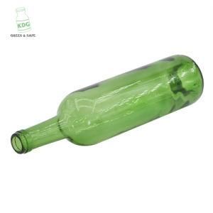 Customized Wine Glassware 500ml Frosted Bordeaux Glass Wine Liquor Bottles Green Color with Cork Lids