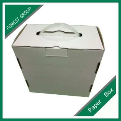 Plain White Packaging Paper Box with Handle