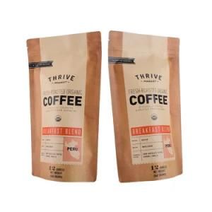 Paper Bag with Logo Food Grade Stand up Plastic Kraft Paper Mylar Packaging Coffee Bag