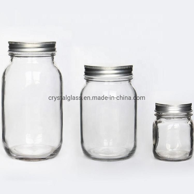 Width Mouth 8oz Mason Jar Glass Round Jam Food Storage Jar with Lids