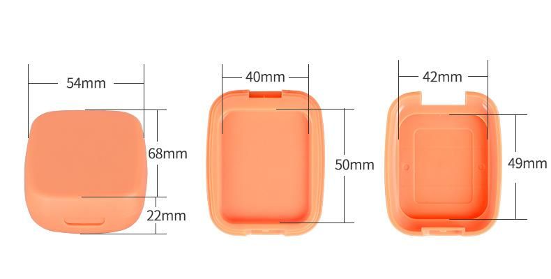 New Design Orange Color Double Layers Compact Powder Case Foundation Case Eyebrow Case with Mirror