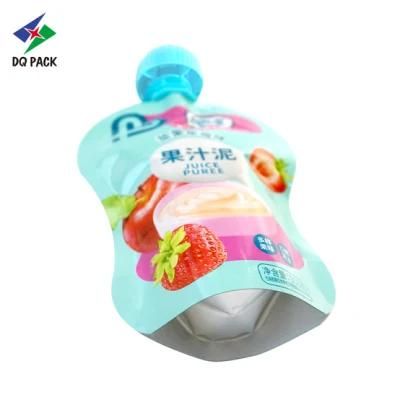 Dq Pack Manufacture Custom Printed Spout Pouch Wholesales Stand up Pouch with Spout for Baby Fruit Puree Packaging