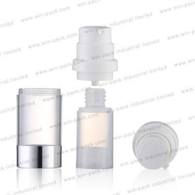 15ml 30ml 50ml High Quality Transparent Airless Lotion Bottle with Shiny Silver Bottom