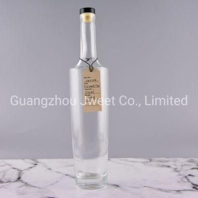 Customized Round Vodka Bottle Transparent Wine Vodka Glass Bottle