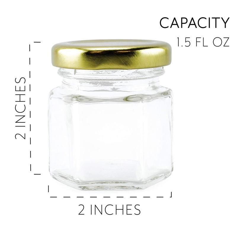 45ml 1.5oz Mini Hexagon Glass Honey Jar with Lid