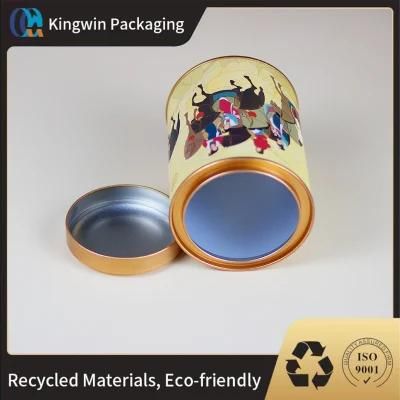 Custom Food Grade Chocolate/Candy/Tea/Coffee Packaging Round Tube Box Paper Composite Cans Food &amp; Beverage Packaging Craft Paper