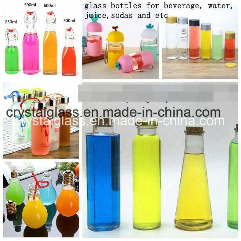 8oz 12oz 16oz Customized Logo Empty Drinking Glass Mason Jar Beverage Bottle with Straw