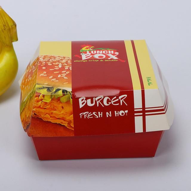 Customs Craft Art Paper Food Paper with Logo Printing Hamburger Fast Food Take Away Packageing Box Burger Kraft Bag