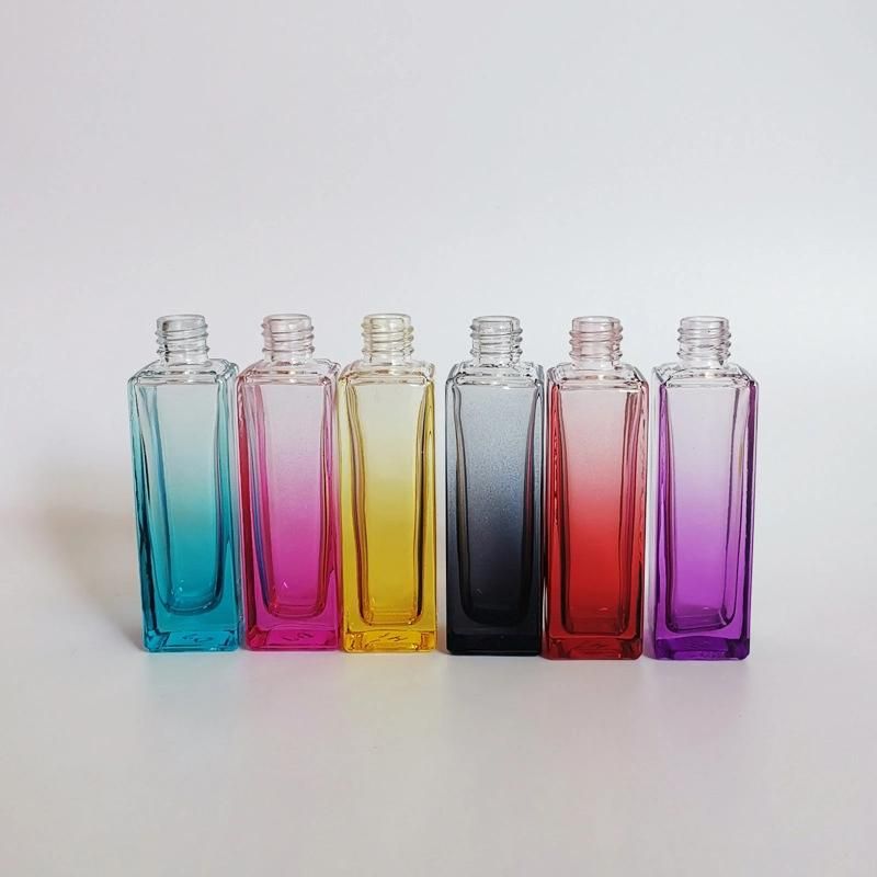 20ml Glass Refillable Atomizer Travel Perfume Tube Bottle Fine Mist Square Colorful Aluminum Nozzle Empty Bottle