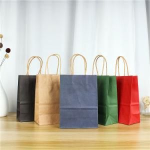 Color Kraft Paper Bag, Food Bag, Gift Bag, Takeaway Bag, Clothing Store, Shopping Bag, Tote Bag Can Be Printed and Printed