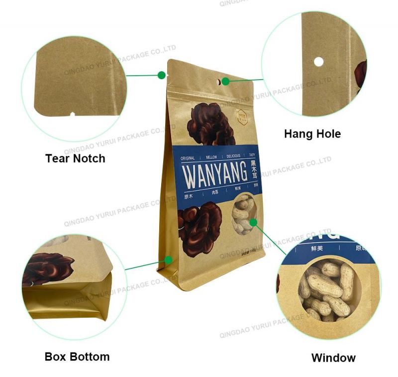 High Quality Food Grade Childproof Customized Composite Resealable Recyclable Brown Kraft Soft Frozen Ziplock Pouch Chicken Coffee Tea Food Packaging