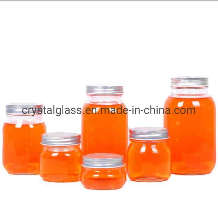 Custom 8oz 16oz 32oz 1500ml Wide Mouth Glass Mason Jar with Split Type Lid for Food Beverage Storage