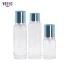 Cosmetic Packaging 45ml 100ml 125ml Clear Lotion Bottles with Blue Plating Pump