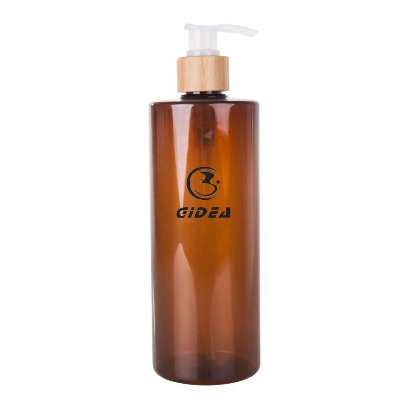 500ml Cylinder Bamboo Cosmetic Packaging with Lotion Pump