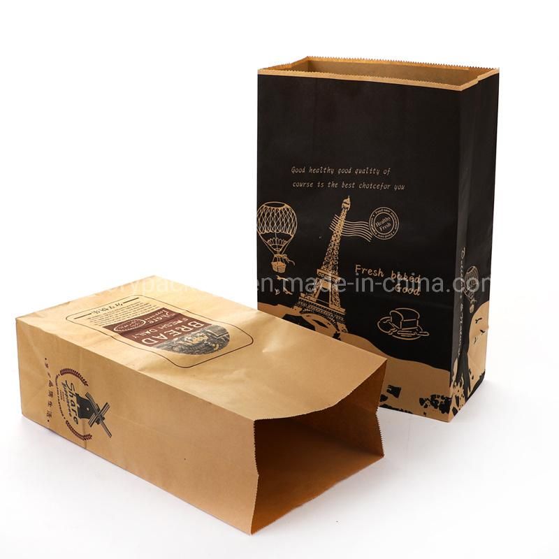 Flat Bottom Recycled Grocery Food Packaging Brown Kraft Paper Bags