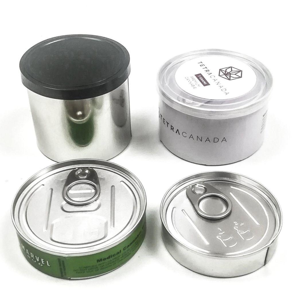 100ml 3.5g Self-Seal Press It Tin Cans Cannaburst Tin Jars Containers with Stickers Labels