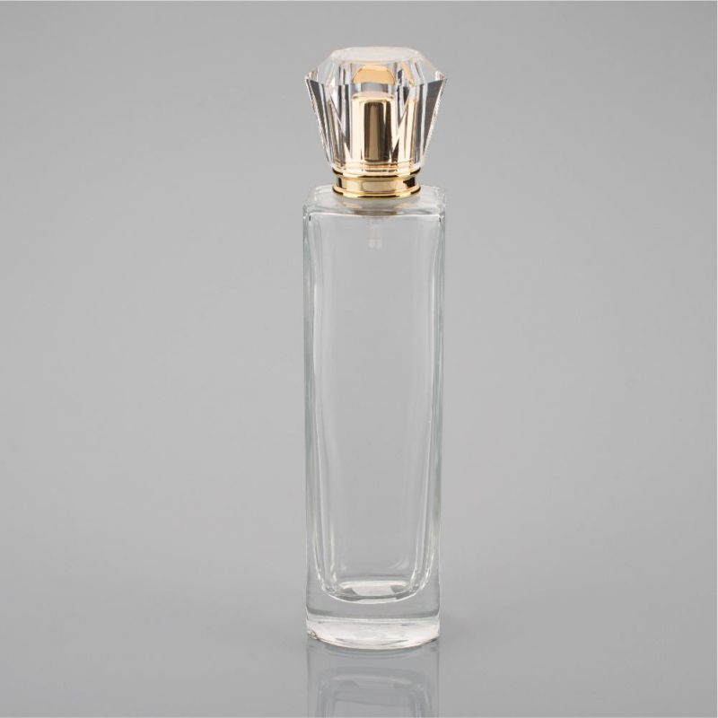 Clear Custom Luxury Empty Glass Perfume Bottle with Shiny Cap