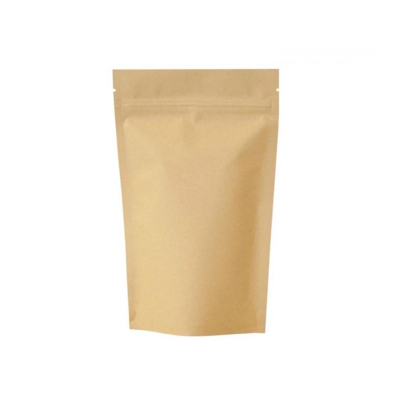 Eco-Friendly Coffee Bean Tea Pet Food Packaging Flat Bottom Bag 100% Compostable Biodegradable Kraft Paper Plastic Nutrition Powder Packing Bag 250g